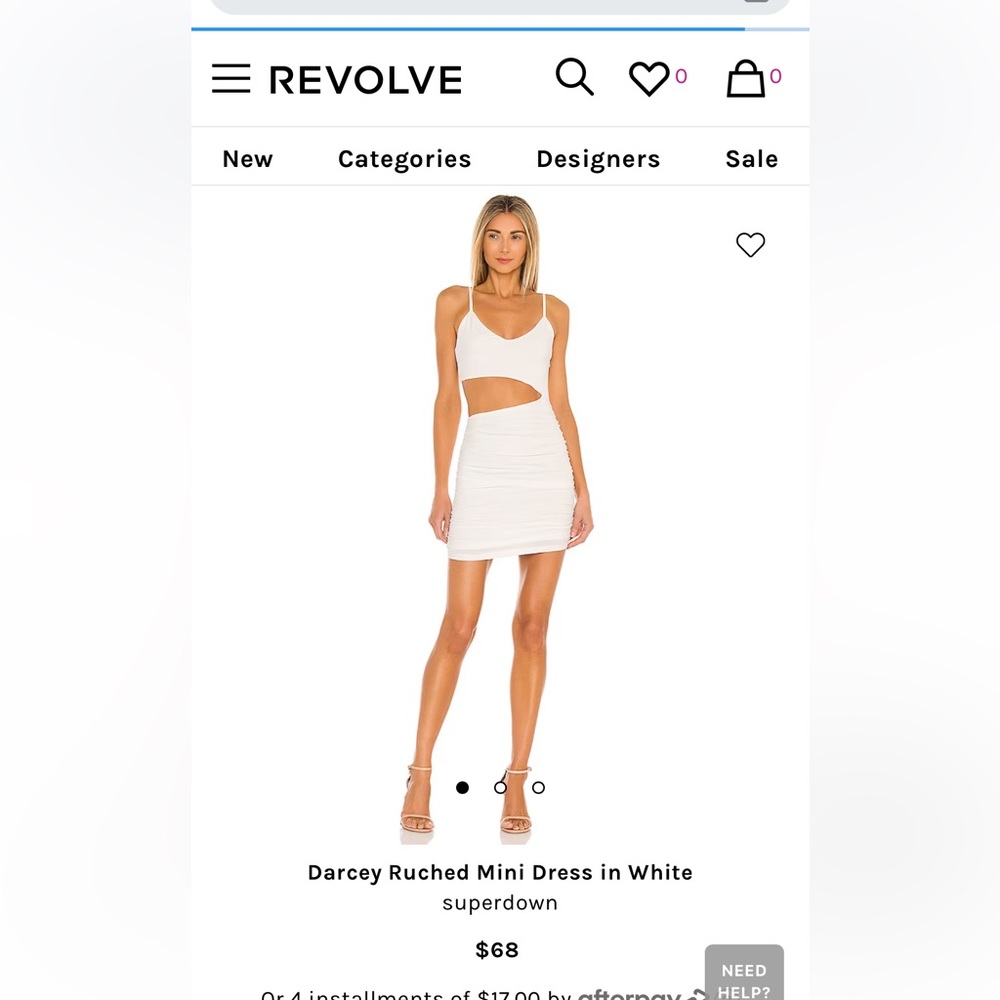 Revolve Darcey Ruched Mini Dress in White